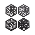 Hexagon Handcrafted Recycled Rubber Coaster - A set of 2 or 4