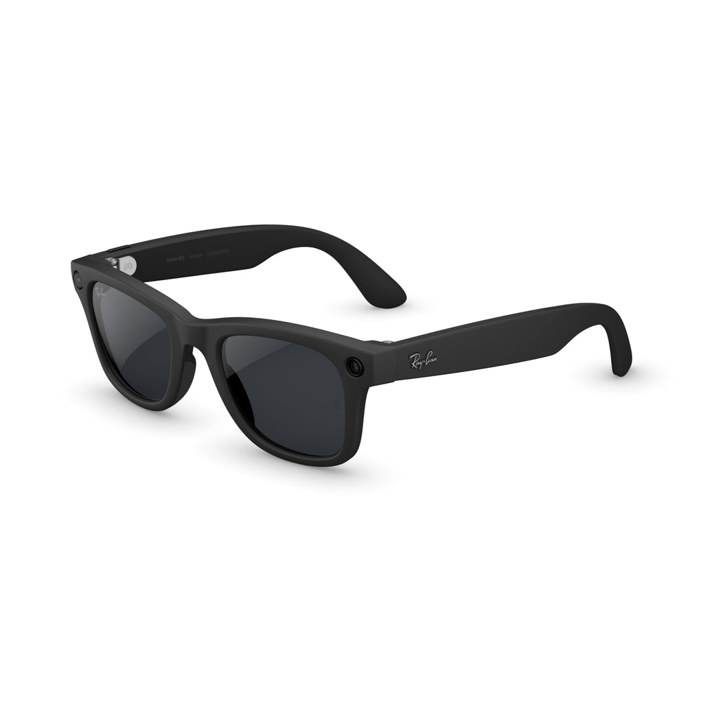 Meta Ray-Ban (Gen 2) Wayfarer Smart AI Glasses, Matte Black, Clear Lenses