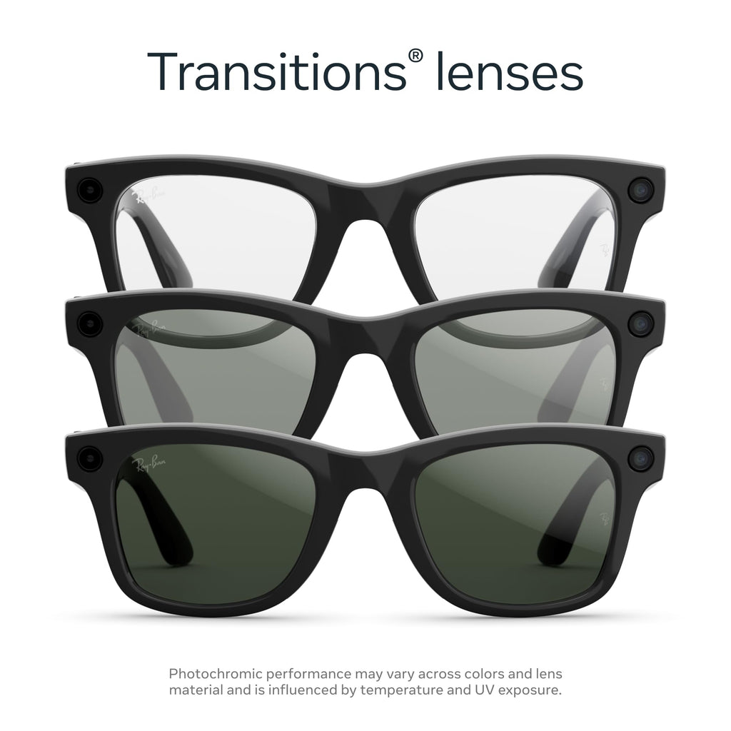 Meta Ray-Ban (Gen 2) Wayfarer Smart AI Glasses, Matte Black, Clear Lenses