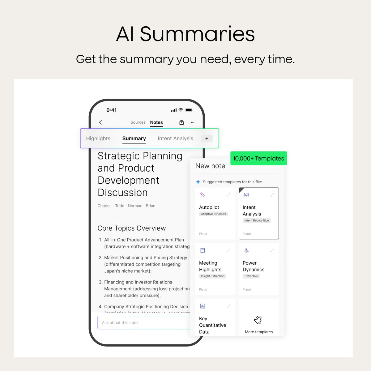 Plaud Note Pro AI Voice Recorder Transcribe & Summarize for Meetings Calls