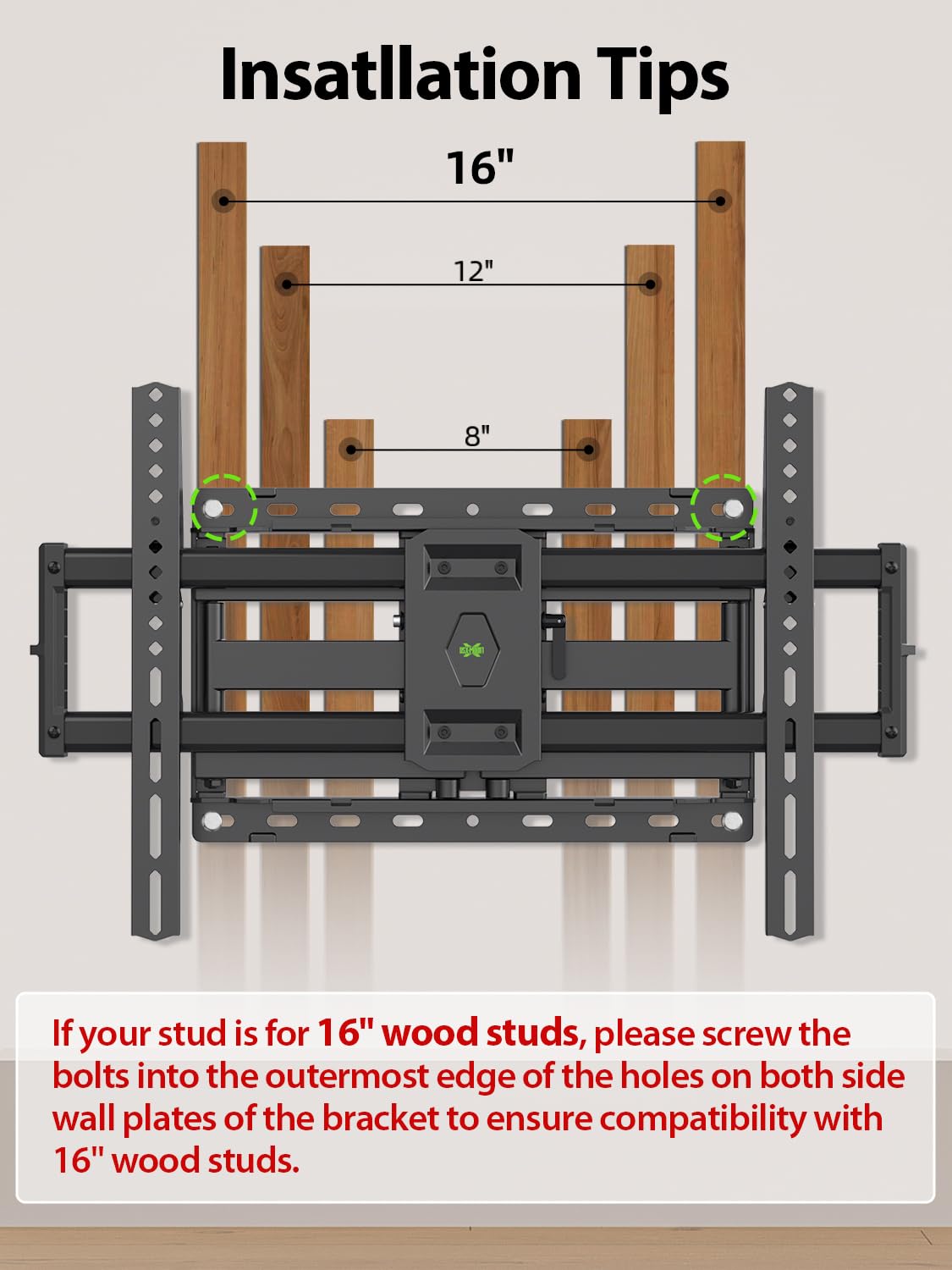 USX Mount Full Motion TV Wall Mount 42"-84" TVS, Fits 16" 18" or 24" Studs, Heavy Duty TV Mounts Bracket with Dual Articulating Arms Tilt Swivel Extension Max VESA 600x400mm, Weight Capacity 110lbs