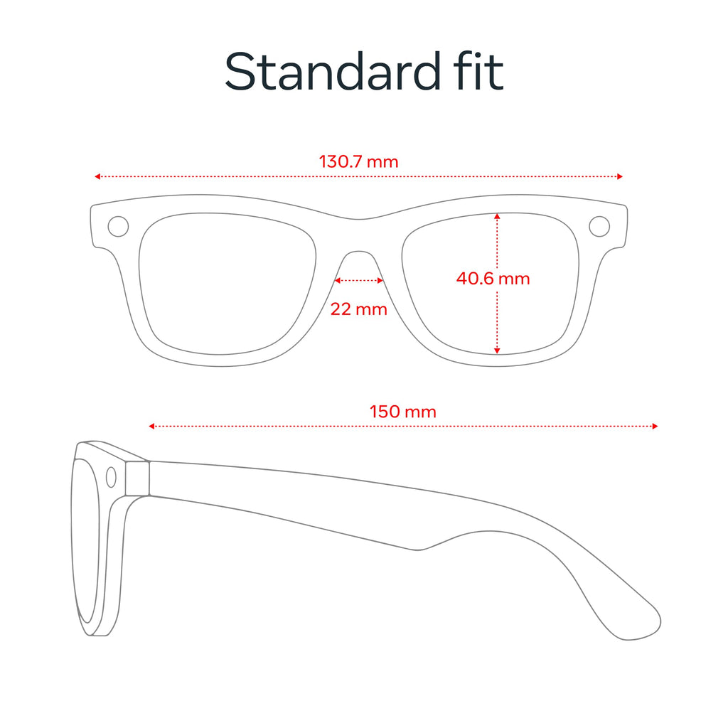 Meta Ray-Ban (Gen 2) Wayfarer Smart AI Glasses, Matte Black, Clear Lenses