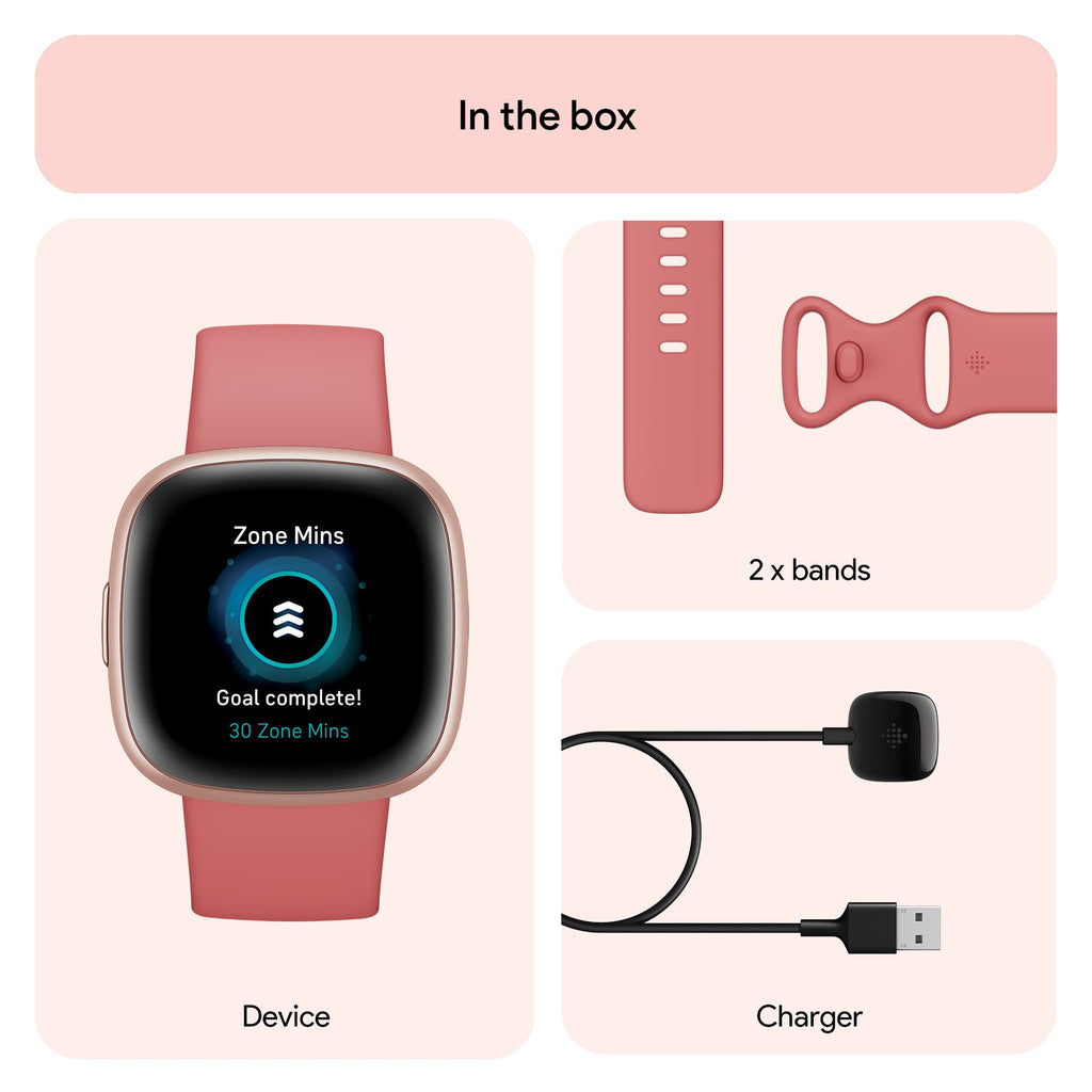 Google Fitbit Versa 4 Fitness Smartwatch, - Waterfall Blue/Platinum