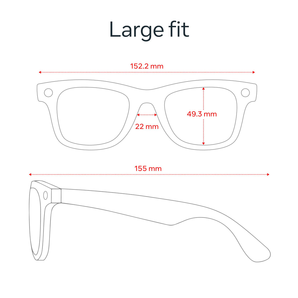 Meta Ray-Ban (Gen 2) Wayfarer Smart AI Glasses, Matte Black, Clear Lenses