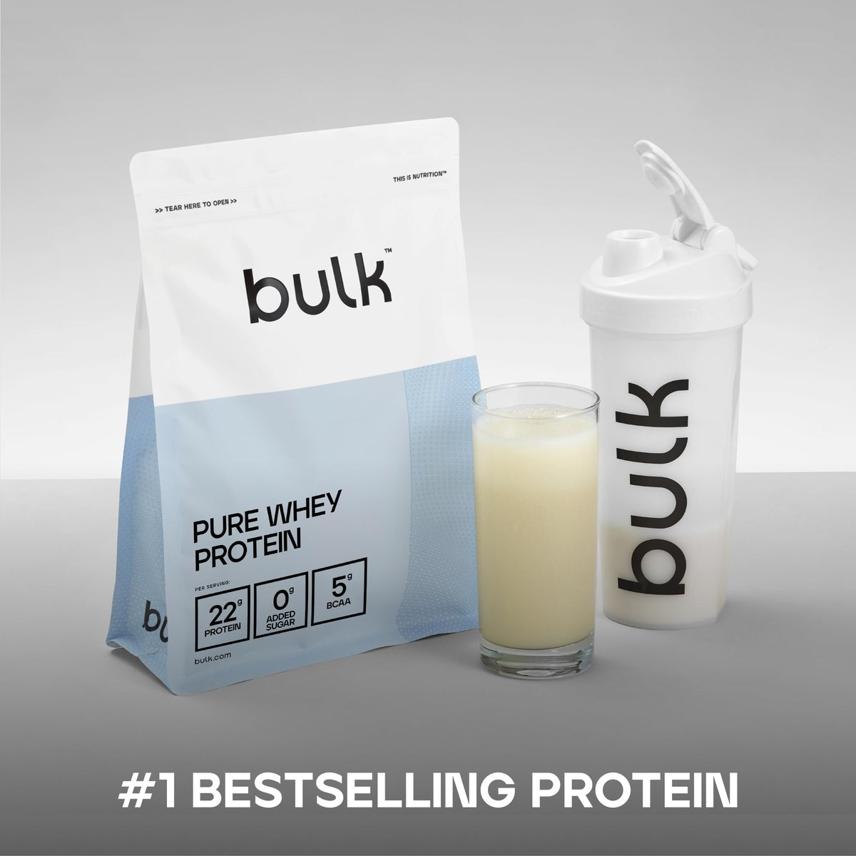 Bulk Pure Whey Protein Powder, Unflavoured, 1kg