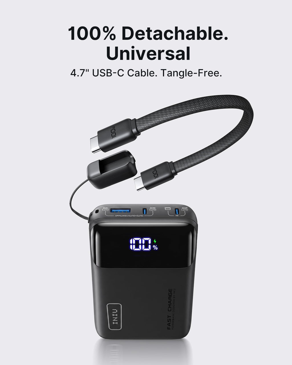 INIU Laptop Power Bank, Smallest 20000mAh 65W Fast Charging Battery Pack