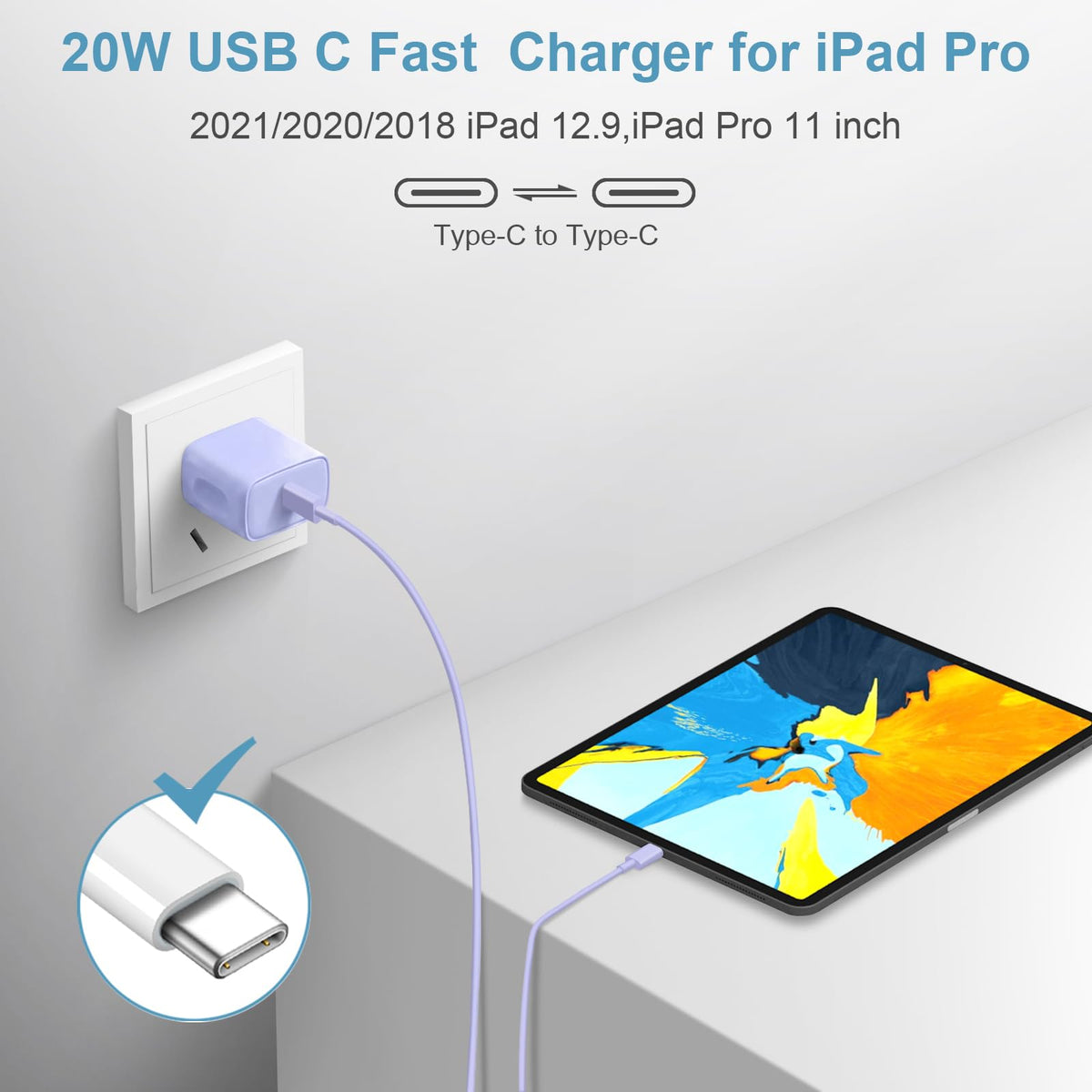 10FT iPhone 18 17 16 15 Charger Fast Charging USB C Charger Block