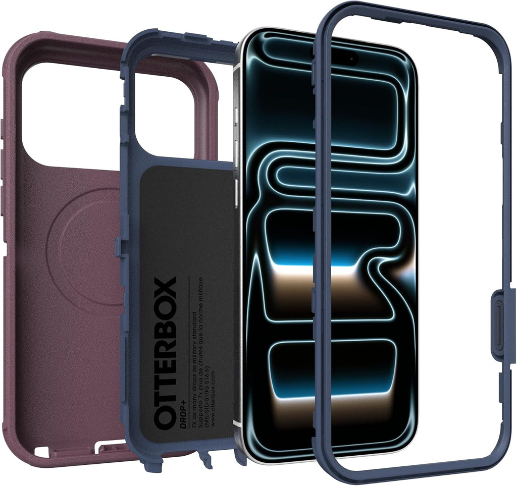 OtterBox iPhone Air (Only) - Defender Series Case - Black Shadow (Black & Blue) - Snaps on MagSafe - Tough - Rugged & Durable - Multi-Layer - Impact Absorbing iPhone Case