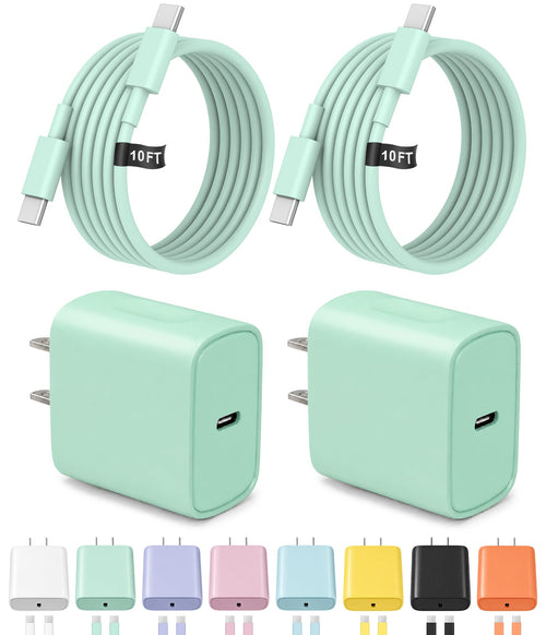 10FT iPhone 18 17 16 15 Charger Fast Charging USB C Charger Block