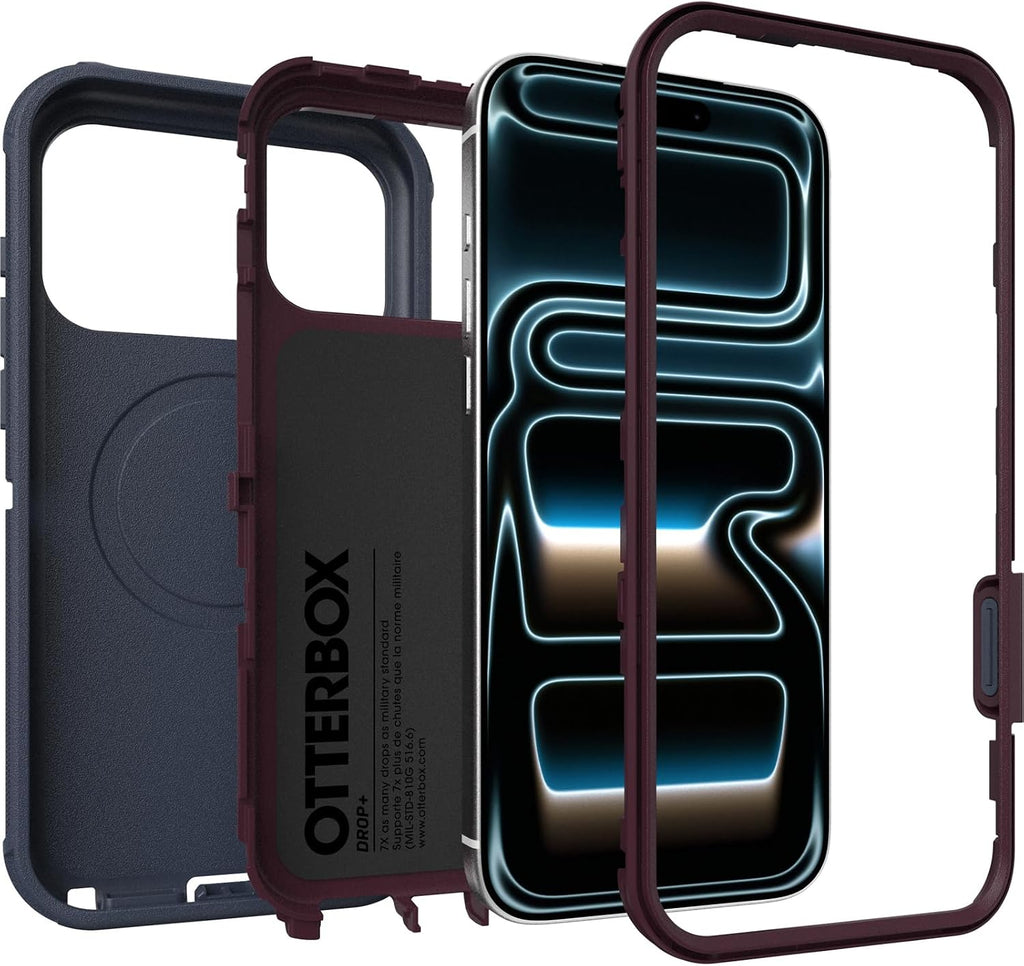 OtterBox iPhone Air (Only) - Defender Series Case - Black Shadow (Black & Blue) - Snaps on MagSafe - Tough - Rugged & Durable - Multi-Layer - Impact Absorbing iPhone Case