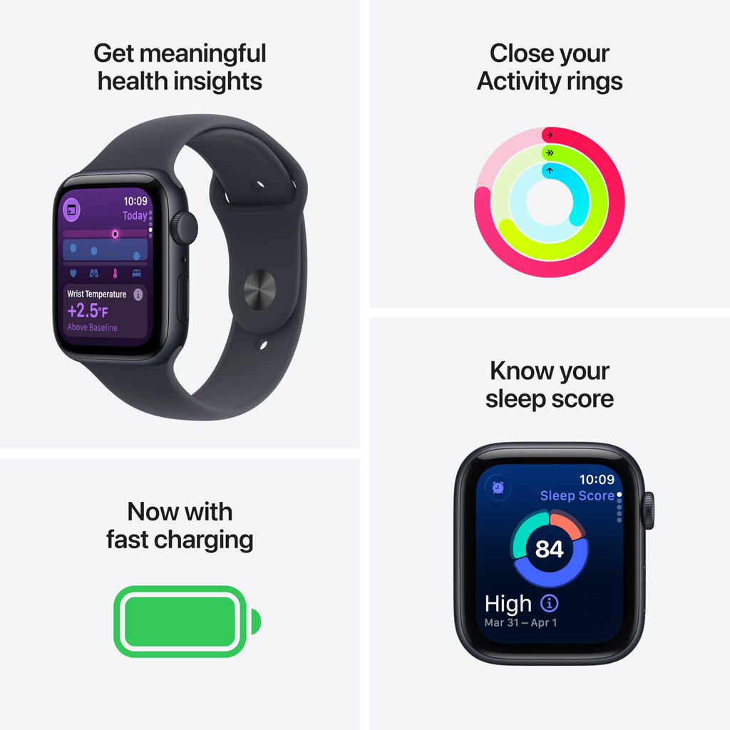 Apple Watch SE 3 [GPS 40mm] Smartwatch with Starlight Aluminum Case with Starlight Sport Band - S/M. Fitness and Sleep Trackers, Heart Rate Monitor, Always-On Display, Water Resistant