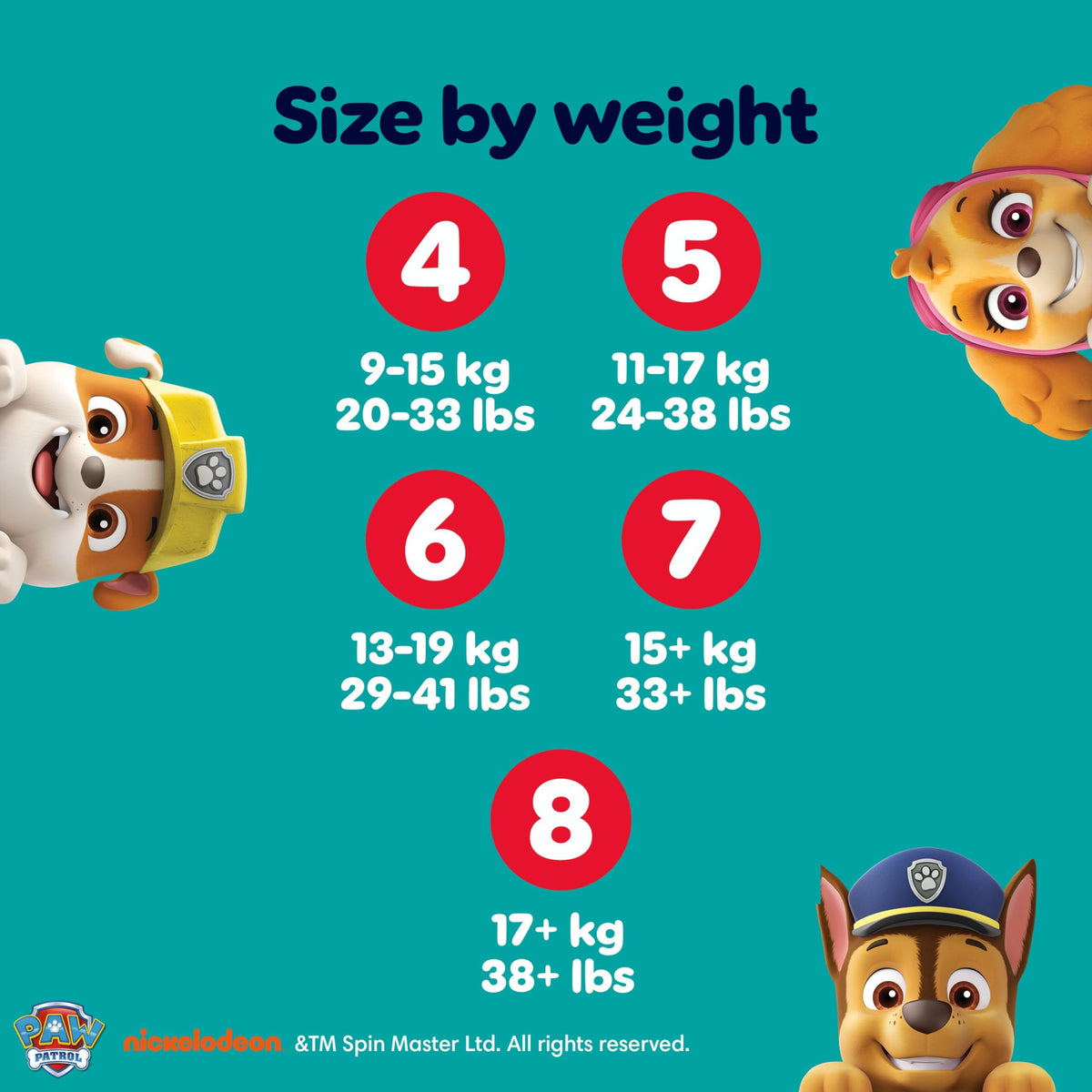 Pampers Baby-Dry Paw Patrol Nappy Pants, Size 8