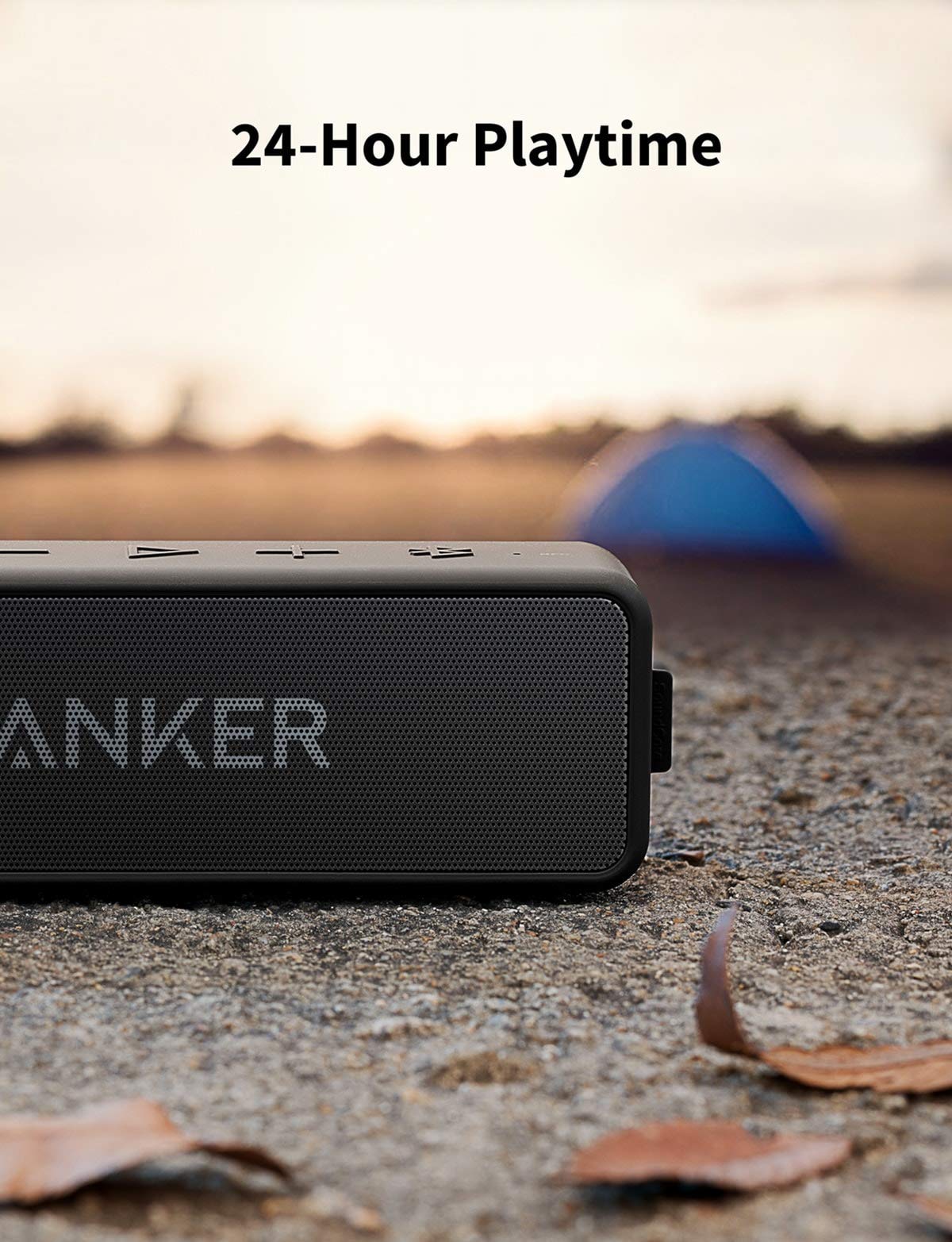 Anker soundcore 2 Portable Bluetooth Speaker, Stereo Sound, IPX7
