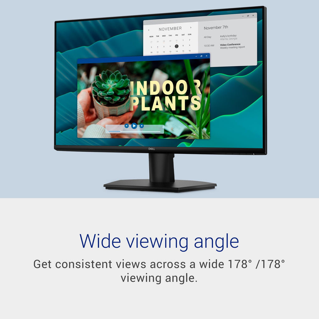 Dell 24 Monitor - SE2426H - 23.8-inch FHD (1920x1080) 144Hz 1ms Display, in-Plane Switching (IPS) Technology, AMD FreeSync™, TÜV 3-Star 2X HDMI, Tilt