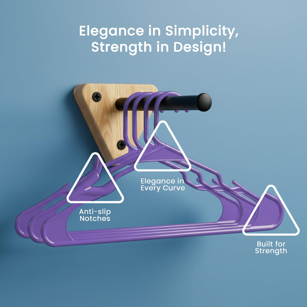 Utopia Home Plastic Hangers 50 Pack – Space Saving Clothes Hanger White
