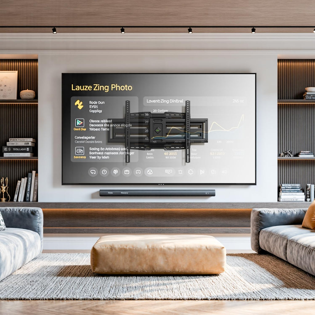 USX Mount Full Motion TV Wall Mount 42"-84" TVS, Fits 16" 18" or 24" Studs, Heavy Duty TV Mounts Bracket with Dual Articulating Arms Tilt Swivel Extension Max VESA 600x400mm, Weight Capacity 110lbs