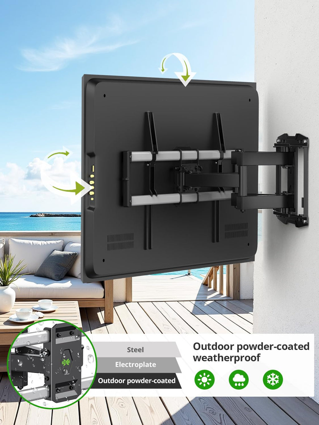 USX Mount Full Motion TV Wall Mount 42"-84" TVS, Fits 16" 18" or 24" Studs, Heavy Duty TV Mounts Bracket with Dual Articulating Arms Tilt Swivel Extension Max VESA 600x400mm, Weight Capacity 110lbs