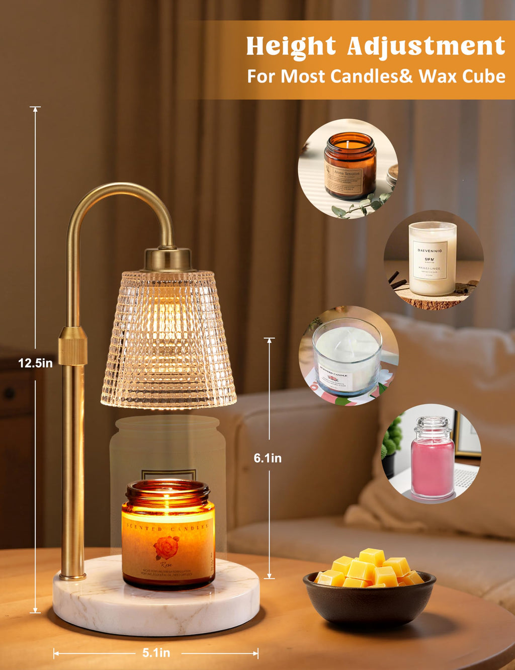 Innqoo Candle Warmer Lamp with Timer Home Decor Birthday Gifts for Women