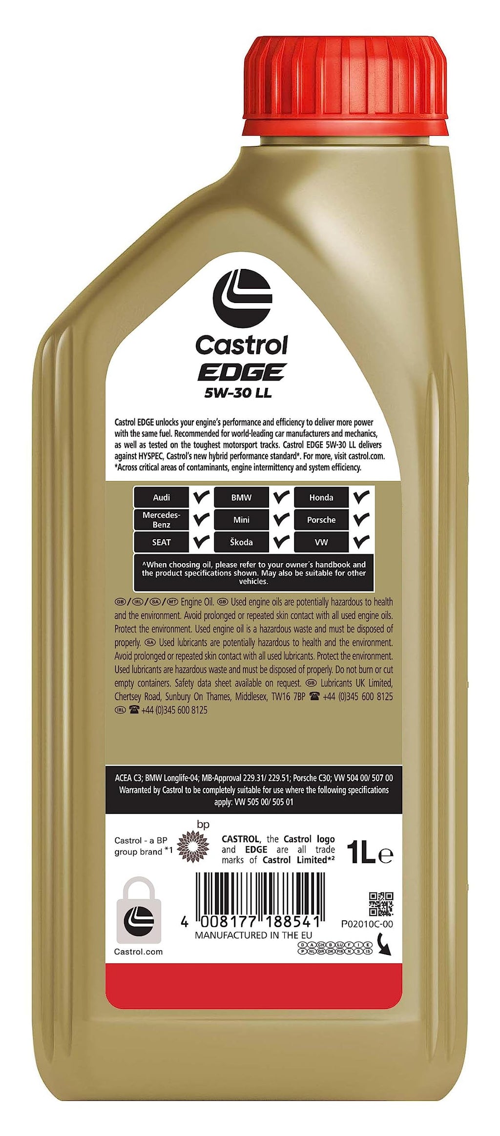 Castrol EDGE 5W-30 LL Advanced Full Synthetic Engine Oil, 5L
