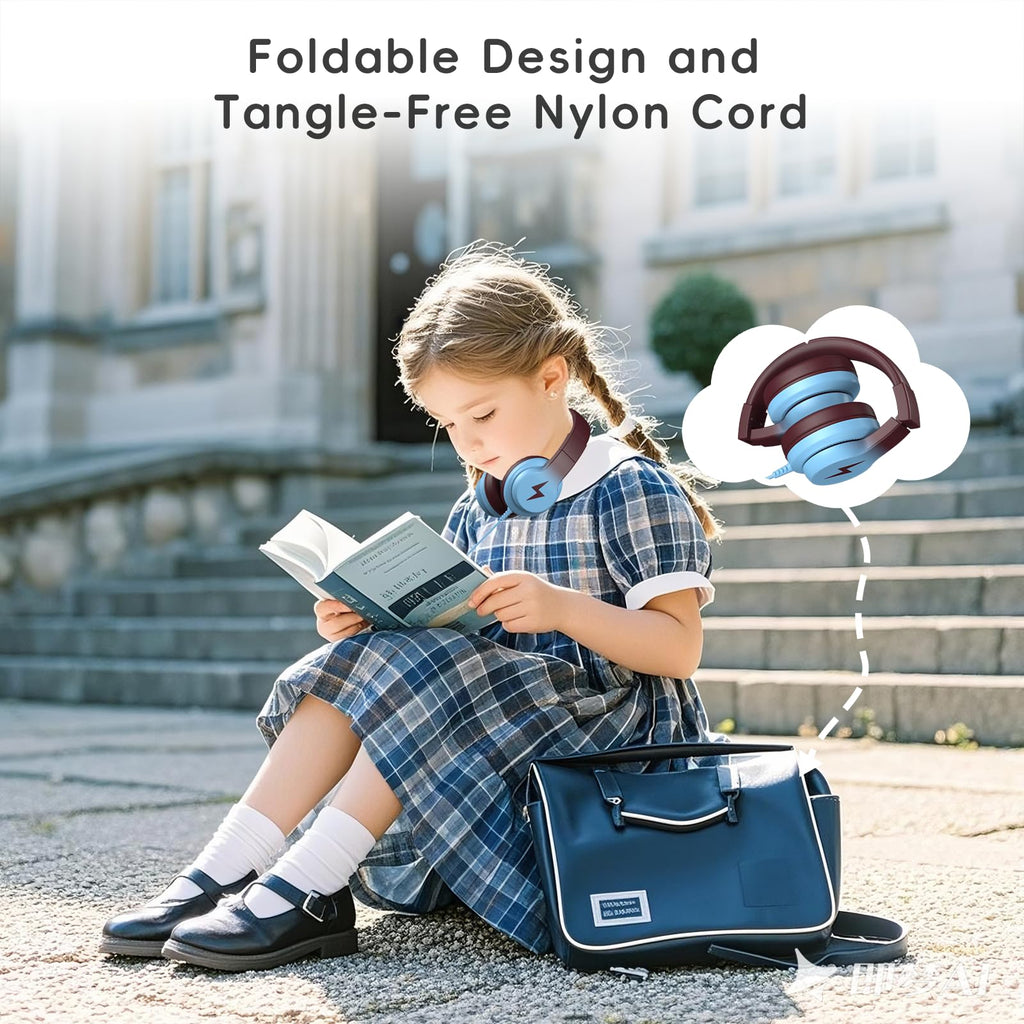 Candy Bila 2 Pack Wired Kids Headphones with Microphone, 85dB Safe Volume
