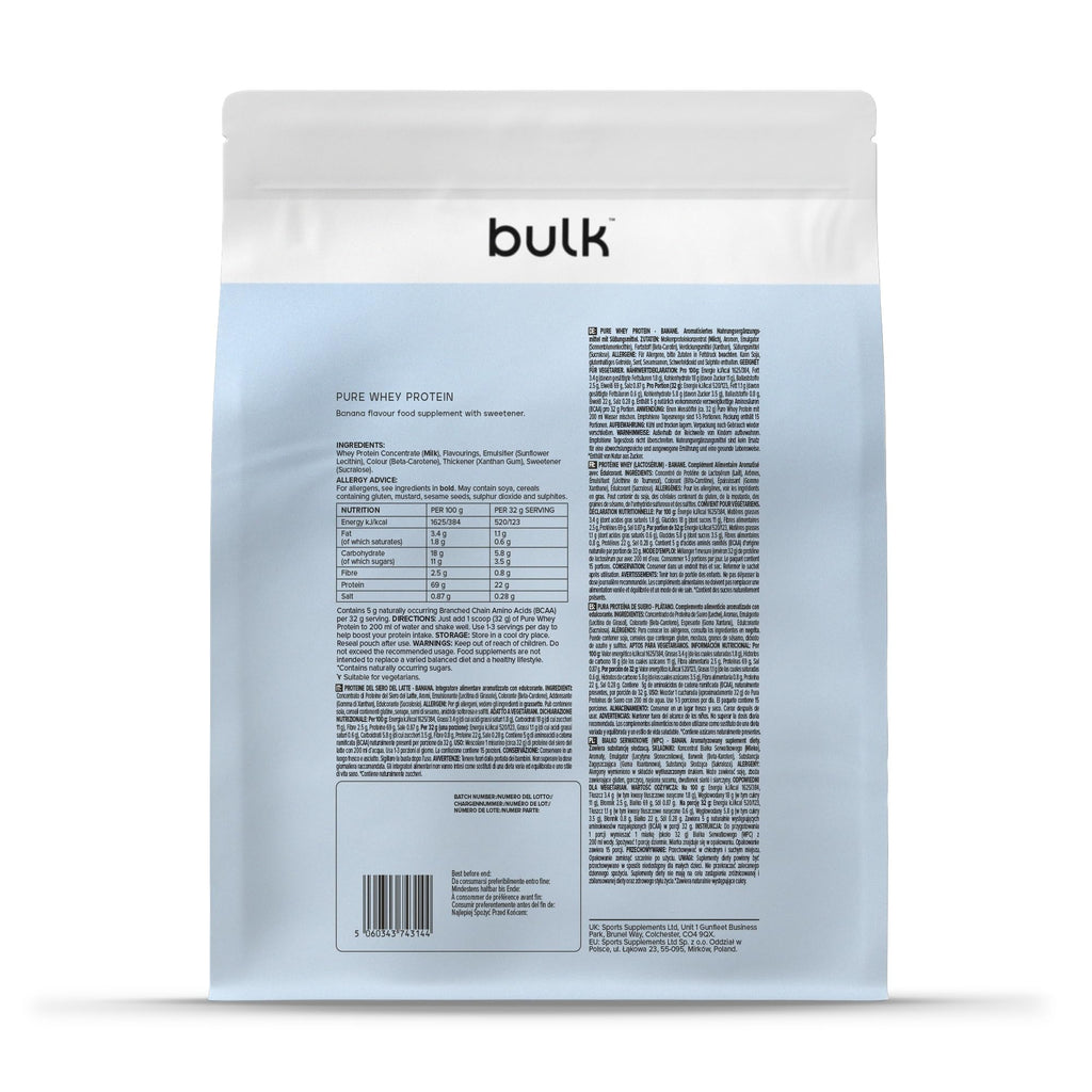 Bulk Pure Whey Protein Powder, Unflavoured, 1kg