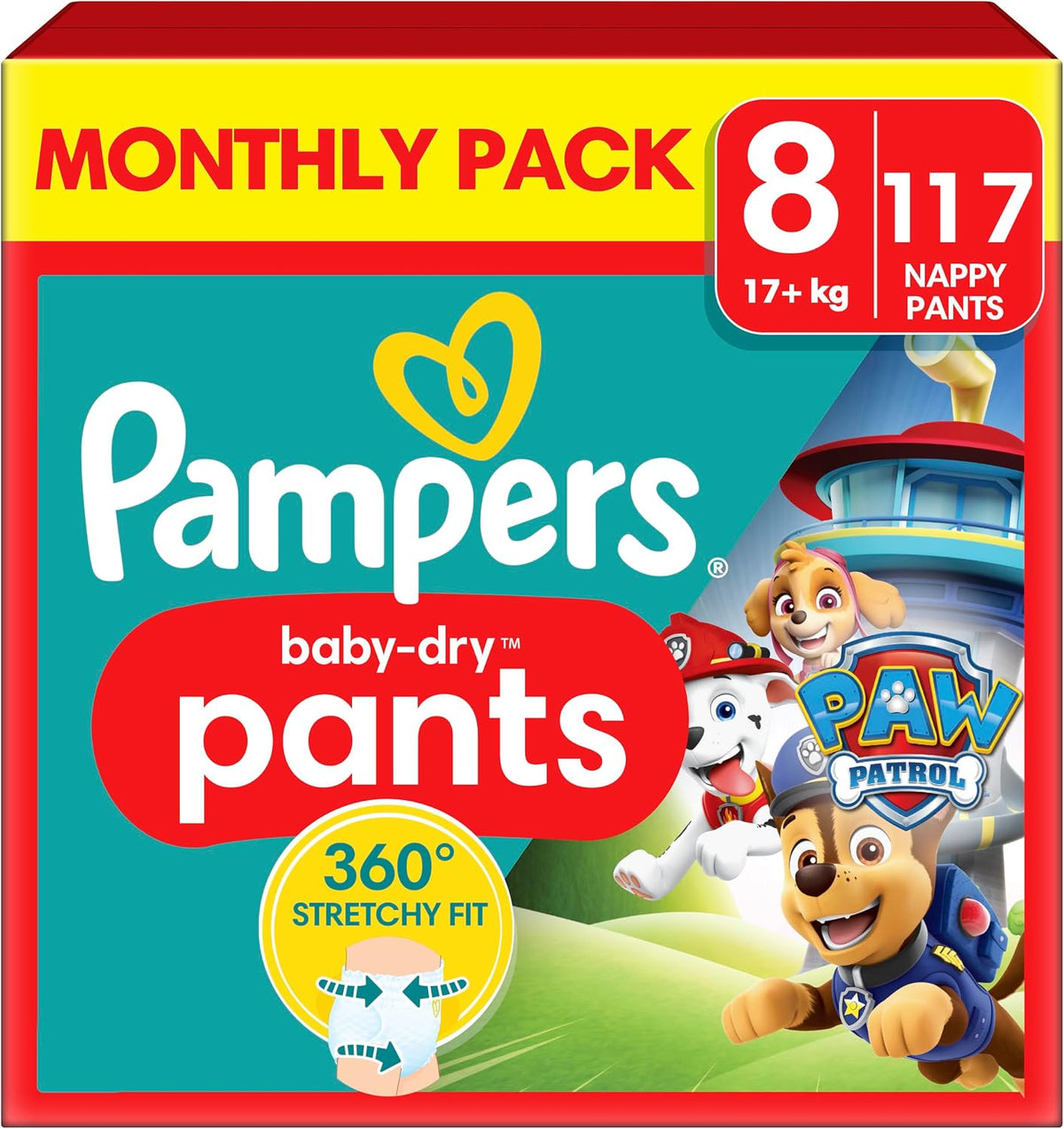 Pampers Baby-Dry Paw Patrol Nappy Pants, Size 8