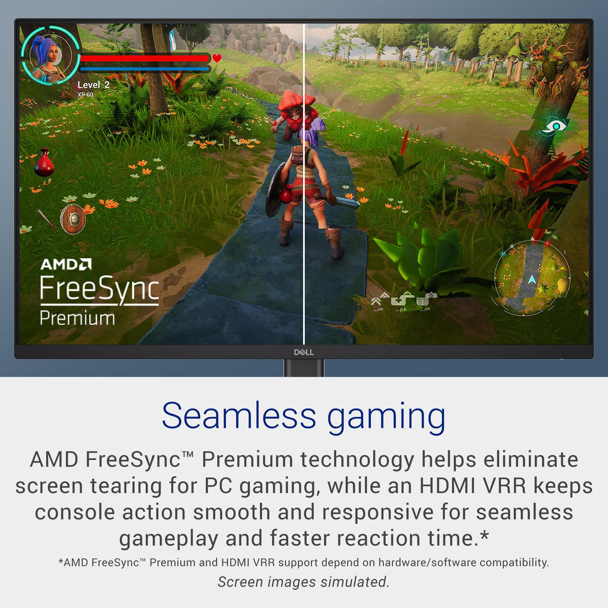 Dell 24 Monitor - SE2426H - 23.8-inch FHD (1920x1080) 144Hz 1ms Display, in-Plane Switching (IPS) Technology, AMD FreeSync™, TÜV 3-Star 2X HDMI, Tilt