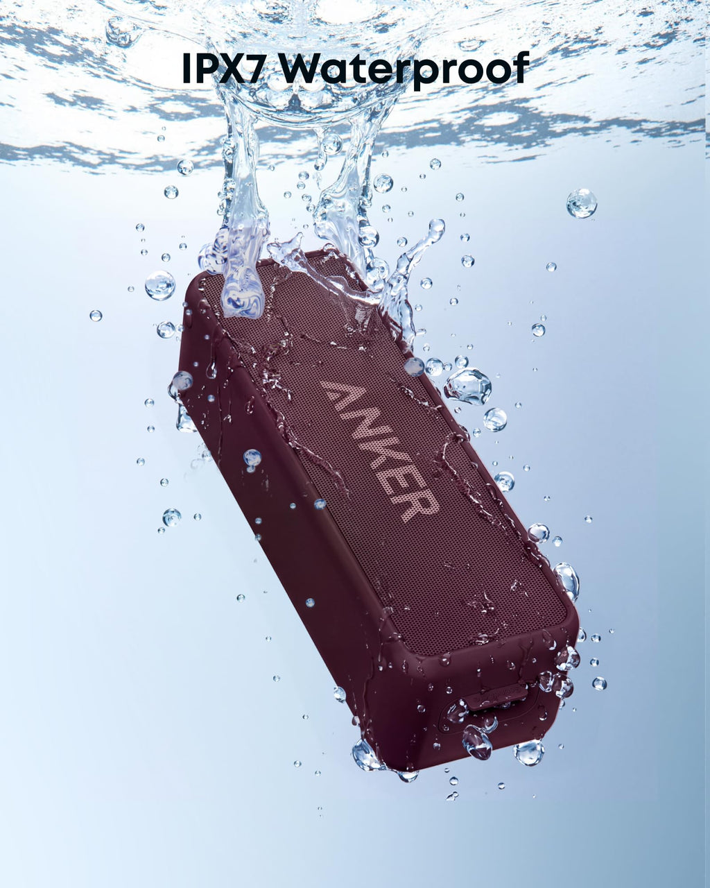 Anker soundcore 2 Portable Bluetooth Speaker, Stereo Sound, IPX7