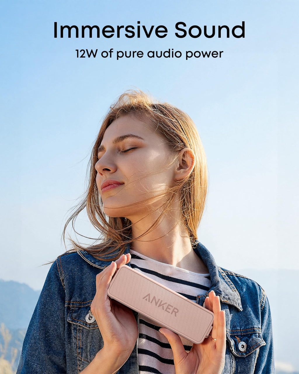 Anker soundcore 2 Portable Bluetooth Speaker, Stereo Sound, IPX7