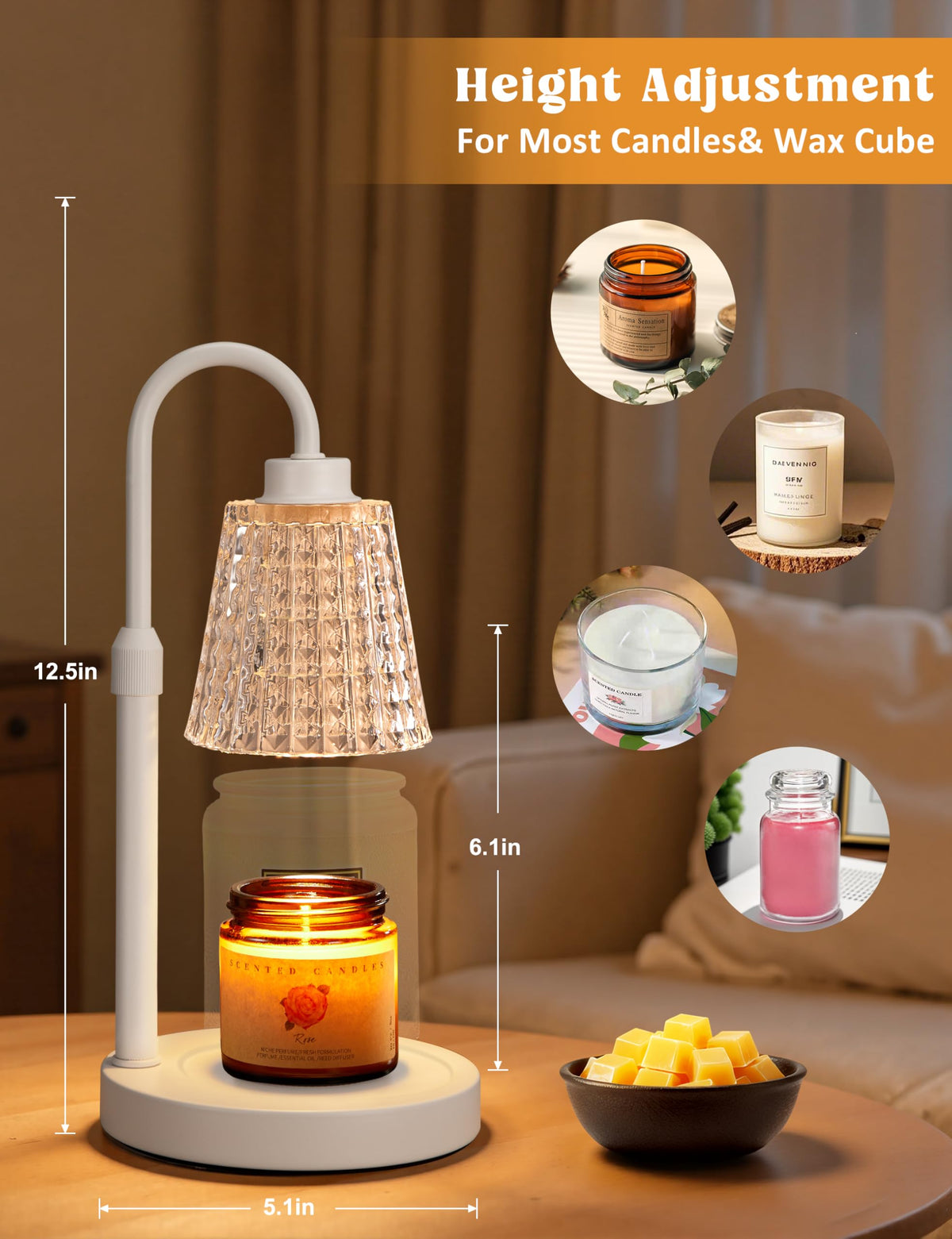 Innqoo Candle Warmer Lamp with Timer Home Decor Birthday Gifts for Women