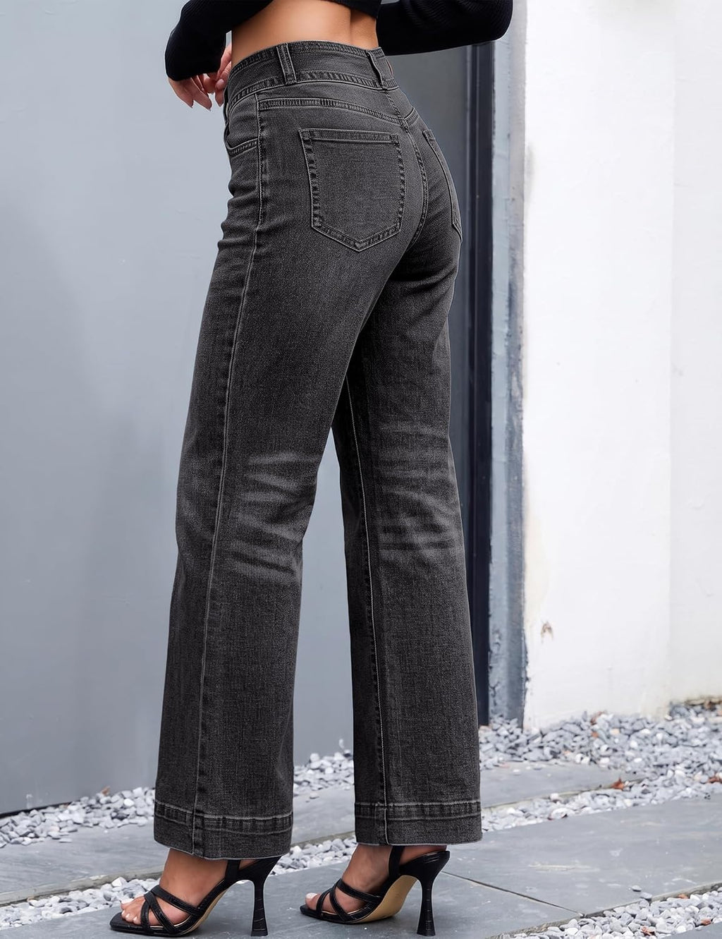 luvamia Wide Leg Jeans for Women Trendy High Waisted Stretchy Denim Pants