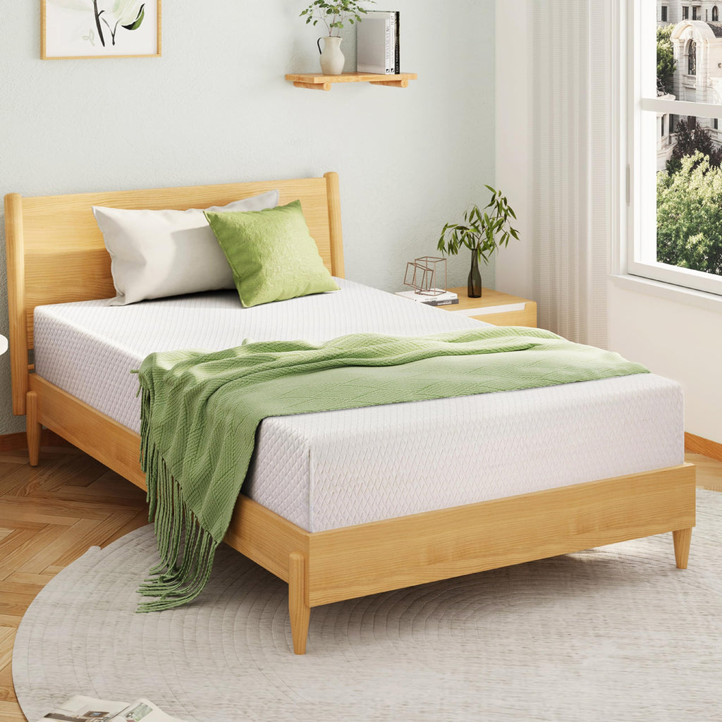 EGOHOME Twin Mattress 8 Inch, Green Tea Memory Foam Mattress, Medium Firm